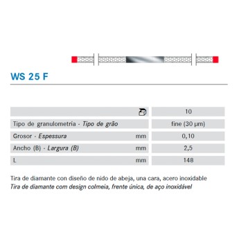 TIRAS PULIR KOMET WS25F.0. KOMET diamante 10 ud