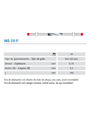 TIRAS PULIR KOMET WS25F.0. KOMET diamante 10 ud