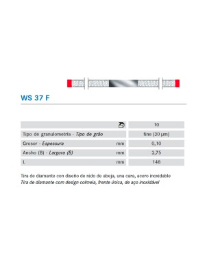 TIRAS PULIR KOMET WS37F.0. KOMET diamante 10 ud