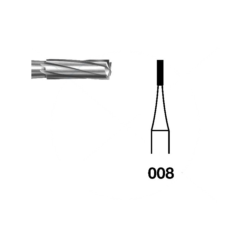 H21.104.008 KOMET FRESA C. TUNGSTENO CILINDRICA PIEZA DE MANO ø 008 - 5uds