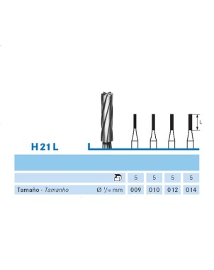 H21L.104.010 KOMET FRESA C. TUNGSTENO CILINDRICA PIEZA DE MANO ø 010 - 5uds