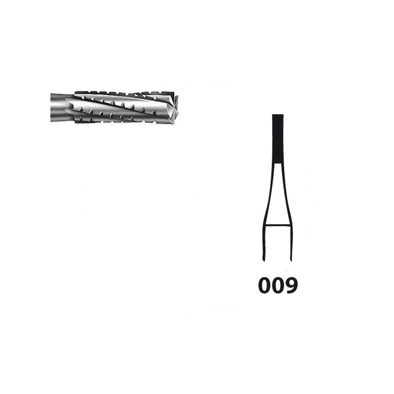 H31.104.009 KOMET FRESA C. TUNGSTENO CILINDRICA PIEZA DE MANO ø 009 - 5uds