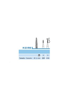 H23RS.314.009 KOMET FRESA C. TUNGSTENO CONICA REDONDEADA TURBINA ø 009 - 5uds