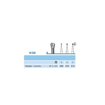 H30.314.012 KOMET FRESA C. TUNGSTENO CONO INVERTIDO TURBINA ø 012 - 5uds