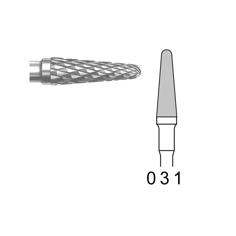 H79E.104.031 KOMET FRESA C. TUNGSTENO CONICA REDONDEADA PIEZA DE MANO ø 031 - 1uds