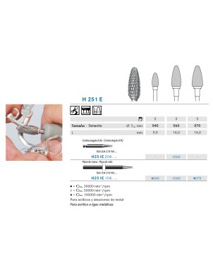 H251E.204.060 KOMET FRESA C. TUNGSTENO BELLOTA CONTRAANGULO ø 060 - 1uds