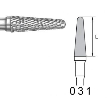 H79EF.104.031 KOMET FRESA C. TUNGSTENO CONICA REDONDEADA PIEZA DE MANO ø 031 - 1uds