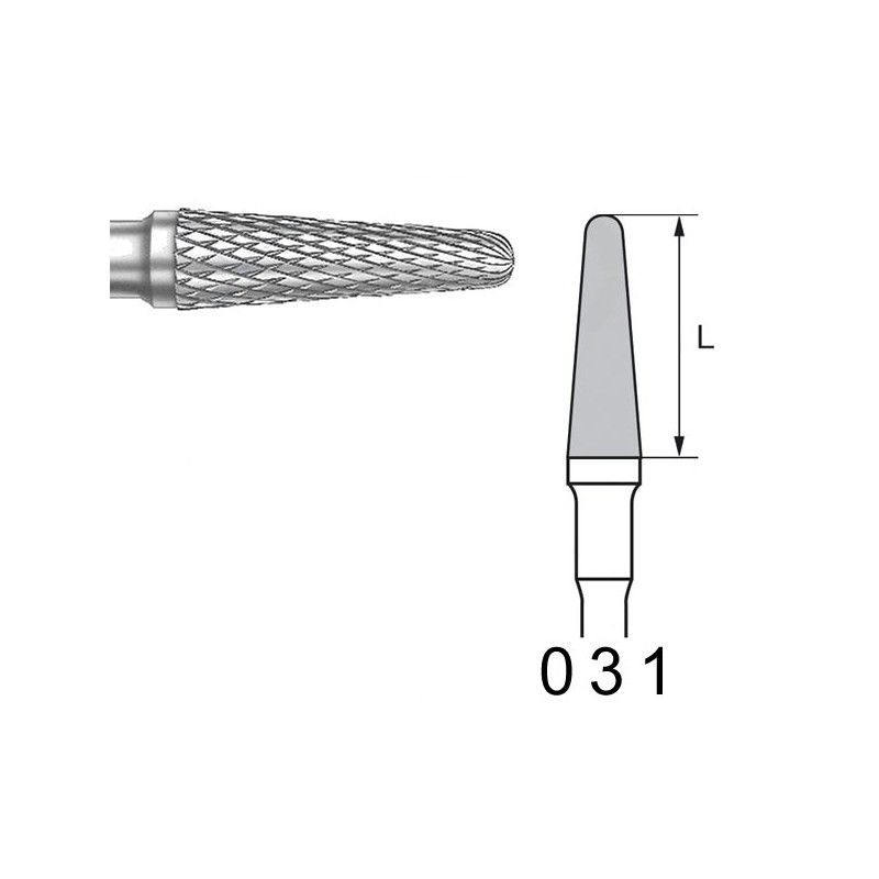 H79EF.104.031 KOMET FRESA C. TUNGSTENO CONICA REDONDEADA PIEZA DE MANO ø 031 - 1uds