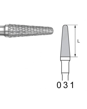 H79EF.104.031 KOMET FRESA C. TUNGSTENO CONICA REDONDEADA PIEZA DE MANO ø 031 - 1uds