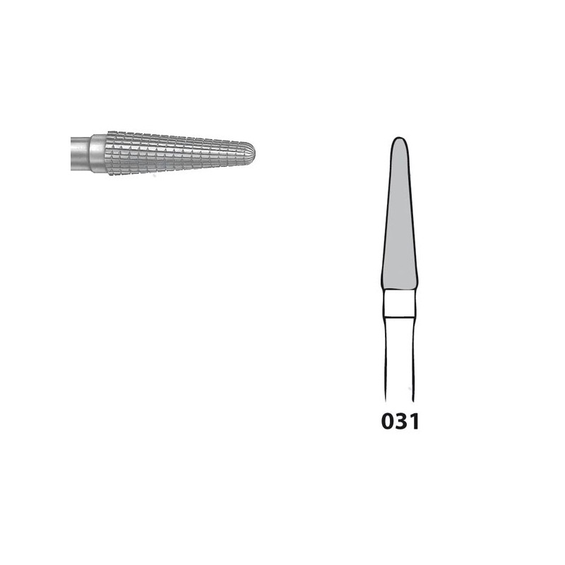 H79FSQ.104.031 KOMET FRESA C. TUNGSTENO CONICA REDONDEADA PIEZA DE MANO ø 031 - 1uds