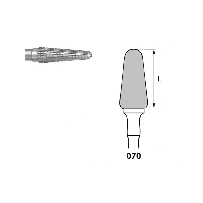 H79FSQ.104.070 KOMET FRESA C. TUNGSTENO CONICA REDONDEADA PIEZA DE MANO ø 070 - 1uds