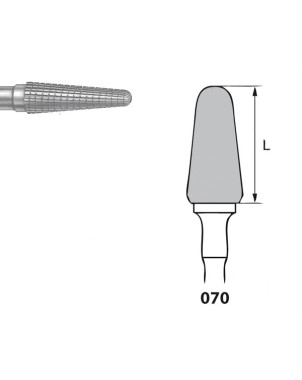 H79FSQ.104.070 KOMET FRESA C. TUNGSTENO CONICA REDONDEADA PIEZA DE MANO ø 070 - 1uds