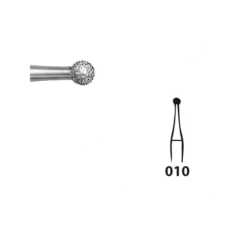 801.104.010 KOMET FRESA DIAMANTE REDONDA PIEZA DE MANO ø 010 - 5uds