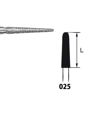850.104.025 KOMET FRESA DIAMANTE CONICA REDONDEADA PIEZA DE MANO ø 025 - 1uds