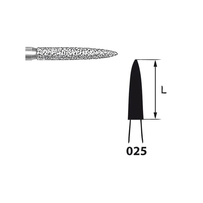 863.104.025 KOMET FRESA DIAMANTE LLAMA PIEZA DE MANO ø 025 - 1uds