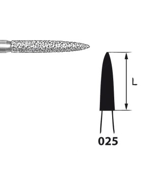 863.104.025 KOMET FRESA DIAMANTE LLAMA PIEZA DE MANO ø 025 - 1uds