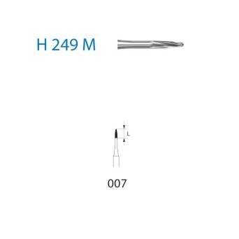 H249M.314.007  KOMET FRESA C. TUNGSTENO LANZA TURBINA ø 007  5 ud.