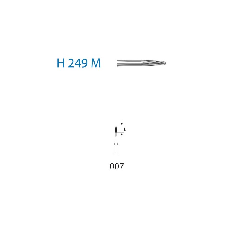 H249M.314.007  KOMET FRESA C. TUNGSTENO LANZA TURBINA ø 007  5 ud.