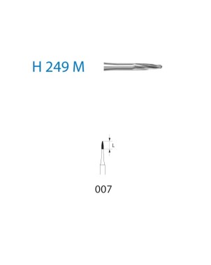 H249M.314.007  KOMET FRESA C. TUNGSTENO LANZA TURBINA ø 007  5 ud.
