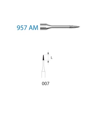957AM.314.007  KOMET FRESA DIAMANTE LANZA TURBINA ø 007 GRANO ESTANDAR 5 ud.