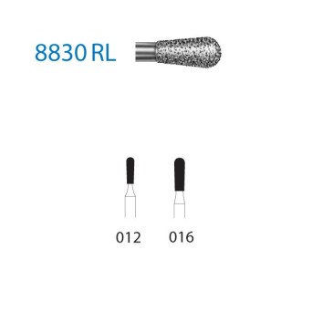 8830RL.314.016  KOMET FRESA DIAMANTE PERA TURBINA ø 016 GRANO FINO 5 ud.