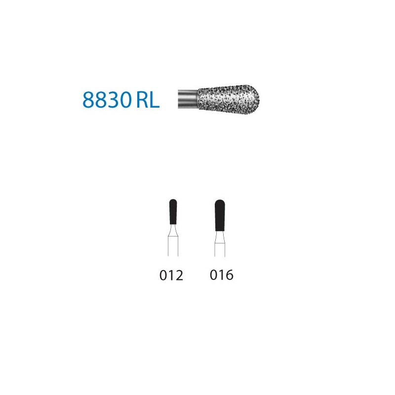 8830RL.314.016  KOMET FRESA DIAMANTE PERA TURBINA ø 016 GRANO FINO 5 ud.