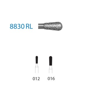 8830RL.314.016  KOMET FRESA DIAMANTE PERA TURBINA ø 016 GRANO FINO 5 ud.