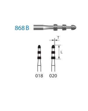868B.314.020  KOMET FRESA DIAMANTE FORMAS ESPECIALES TURBINA ø 020 GRANO ESTANDAR 5 ud.