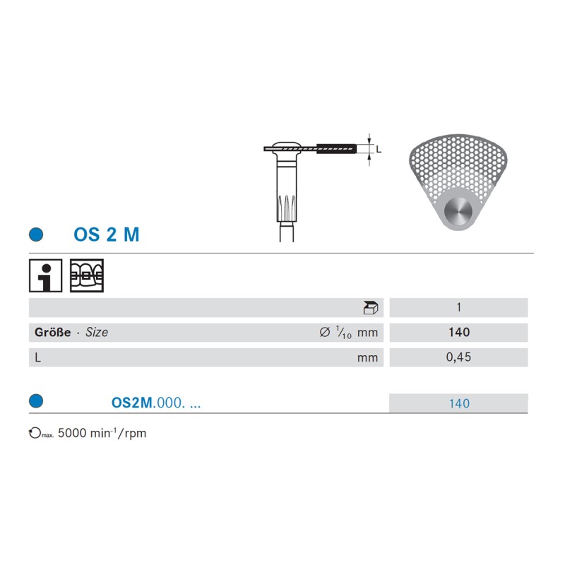 OS2M.000.140  KOMET DISCOS SEGMENTADOS DIAMANTE  000 ø 140 GRANO ESTANDAR 1 ud.