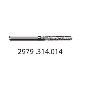 2979.314.014  KOMET FRESA DIAMANTE HUEVO TURBINA ø 014 GRANO EXTRA GRUESO 5 ud.
