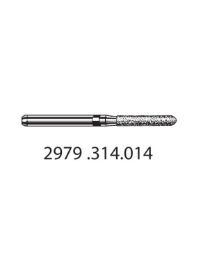 2979.314.014  KOMET FRESA DIAMANTE HUEVO TURBINA ø 014 GRANO EXTRA GRUESO 5 ud.
