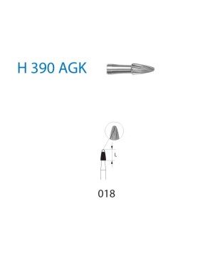 H390AGK.314.018  KOMET FRESA C. TUNGSTENO GRANADA TURBINA ø 018  5 ud.