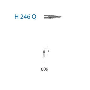 H246Q.314.009  KOMET FRESA C. TUNGSTENO AGUJA TURBINA ø 009  5 ud.