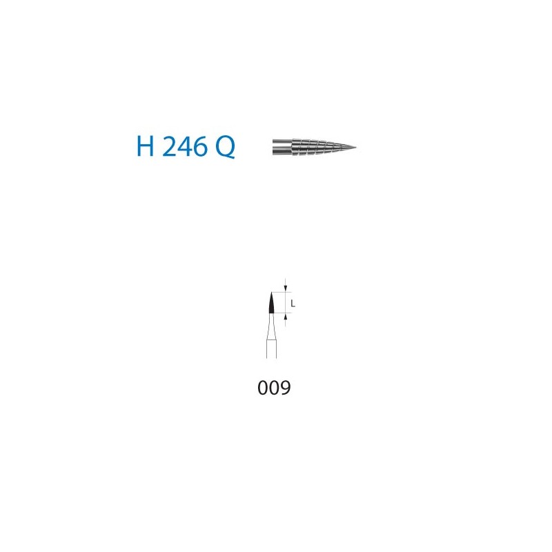 H246Q.314.009  KOMET FRESA C. TUNGSTENO AGUJA TURBINA ø 009  5 ud.