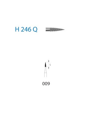 H246Q.314.009  KOMET FRESA C. TUNGSTENO AGUJA TURBINA ø 009  5 ud.