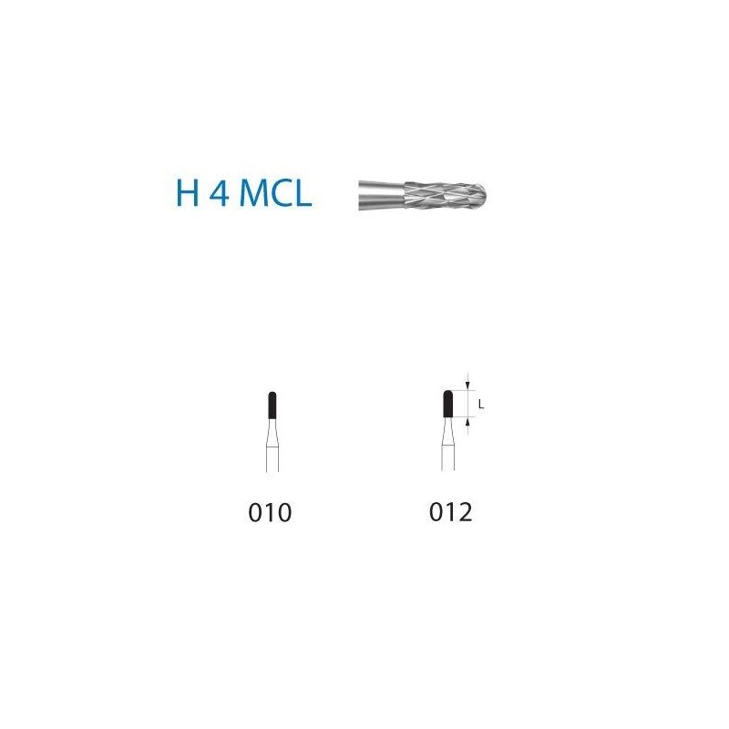 H4MCL.314.010  KOMET FRESA C. TUNGSTENO CILINDRICA REDONDEADA TURBINA ø 010  5 ud.