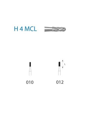 H4MCL.314.010  KOMET FRESA C. TUNGSTENO CILINDRICA REDONDEADA TURBINA ø 010  5 ud.