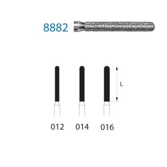 8882.314.012  KOMET FRESA DIAMANTE CILINDRICA REDONDEADA TURBINA ø 012 GRANO FINO 5 ud.