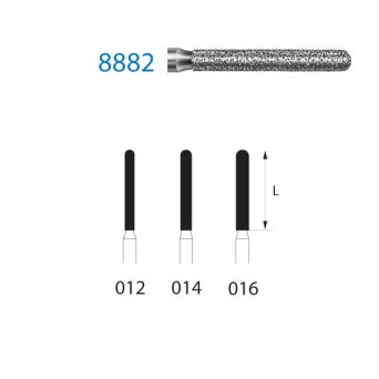 8882.314.016  KOMET FRESA DIAMANTE CILINDRICA REDONDEADA TURBINA ø 016 GRANO FINO 5 ud.