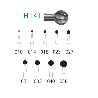 H141.105.040  KOMET FRESA C. TUNGSTENO BOLA PIEZA DE MANO LARGO ø 040  1 ud.