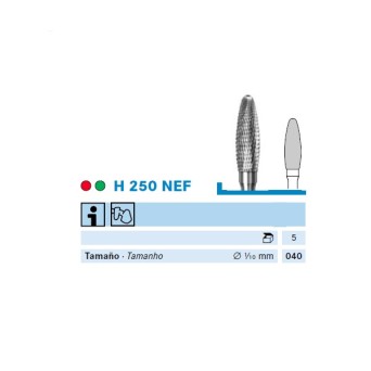 H250NEF.104.040 KOMET FRESA C. TUNGSTENO BELLOTA PIEZA DE MANO ø 040 - 1uds