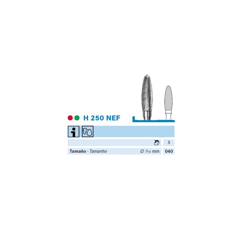 H250NEF.104.040 KOMET FRESA C. TUNGSTENO BELLOTA PIEZA DE MANO ø 040 - 1uds