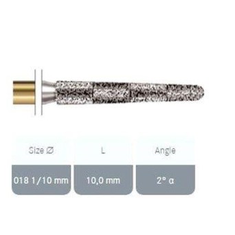 S6850.314.016  KOMET FRESA DIAMANTE CONICA REDONDEADA TURBINA ø 016 GRANO GRUESO S 5 ud.