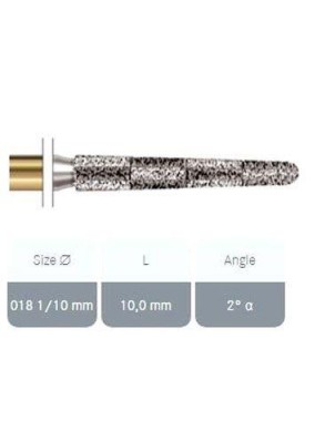 S6850.314.016  KOMET FRESA DIAMANTE CONICA REDONDEADA TURBINA ø 016 GRANO GRUESO S 5 ud.