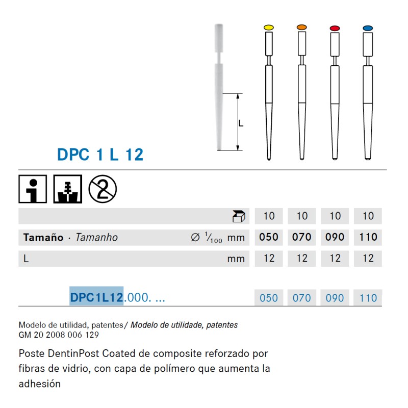 DENTINPOST KOMET ER DPC1L12.000.090 10 ud