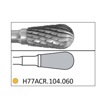 H77ACR.104.060 KOMET FRESA C. TUNGSTENO PERA PIEZA DE MANO ø 060 - 1uds