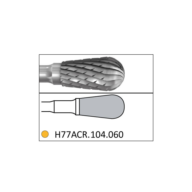 H77ACR.104.060 KOMET FRESA C. TUNGSTENO PERA PIEZA DE MANO ø 060 - 1uds