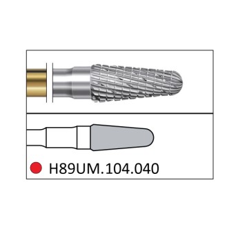 H89UM.104.040 KOMET FRESA C. TUNGSTENO CONICA REDONDEADA PIEZA DE MANO ø 040 - 1uds