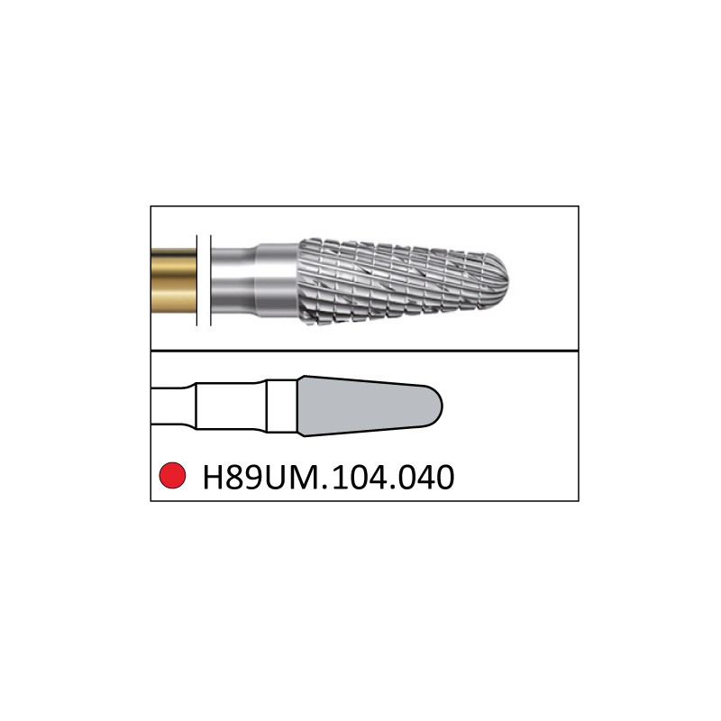 H89UM.104.040 KOMET FRESA C. TUNGSTENO CONICA REDONDEADA PIEZA DE MANO ø 040 - 1uds
