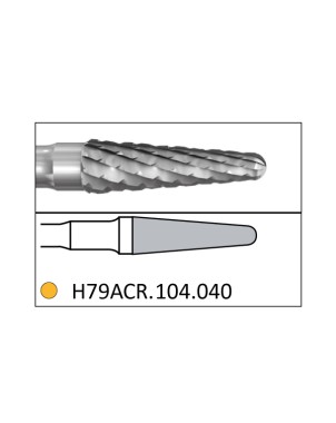 H79ACR.104.040 KOMET FRESA C. TUNGSTENO CONICA REDONDEADA PIEZA DE MANO ø 040 - 1uds